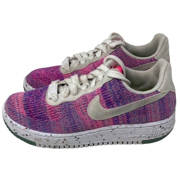 Nike Air Force 1 Crater Flyknit Fuchsia Glow Pink Purple Women's Size 6 Shoes - Picture 4 of 8
